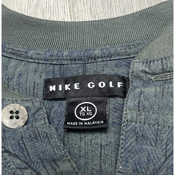 Nike Golf Men's Olive Sage Green 1/4 Button Long Sleeve Y2K Pullover Shirt XL - Picture 4 of 6